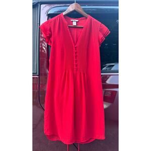 Red Slip Dress w/Ruffled Cap Sleeves, H&M , Size 6‎
